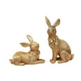 thumbnail image 3 of 2pcs Rabbits Statue Bunny Pareja Decoración de resina Conjunto de decoración de resina Cute Estatuas de animales de jardín ESCULTURA para BODA DEL oro, 3 of 8