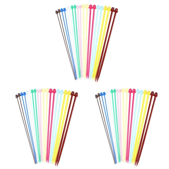 Gregiular 30 Pairs of 25cm Long Colorful Plastic Straight Single Pointed Knitting Needles Crochet Hooks (Size 2.0mm to 6.5mm)