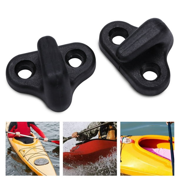 Sonew Kayak Accessories,Nylon Kayak Lashing J Shape Hooks Replacement Black  With Flat-head Screws ,Kayak Lashing Hooks 