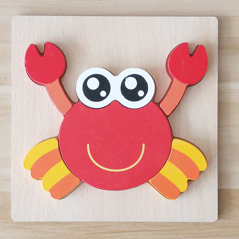 Wooden Animal Puzzle Jigsaw Toy Children Learning Educate Fun Toy for Baby Kids 