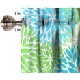 thumbnail image 6 of Blue Yellow Floral Valance Curtain Boho Dahlia Chrisanthemum Flowers Pattern Rod Pocket Valance Window Treatments Short Curtains for Kitchen Bathroom Farmhouse 54x18inch, 6 of 6