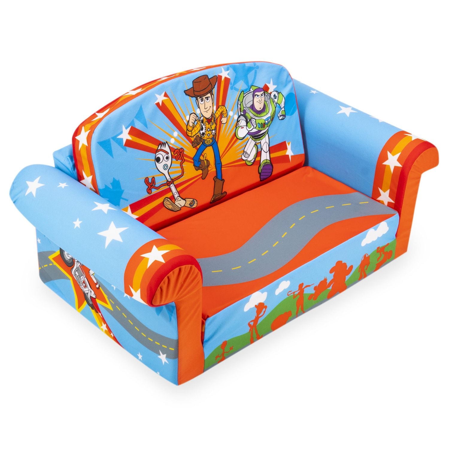 Marshmallow Furniture, Children's 2-in-1 Flip Open Foam Sofa, Sesame Street’s Elmo, by Spin Master