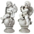 thumbnail image 3 of Northlight Set of 2 Cherub Angels with Instruments Sitting Outdoor Patio Garden Statues 14.75" -, 3 of 9