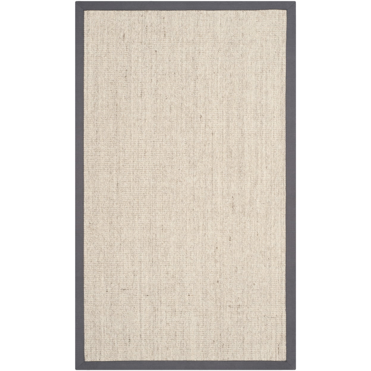 SAFAVIEH Natural Fiber Forrester Border Sisal Area Rug, Marble/Grey, 9' x 12'