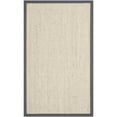 SAFAVIEH Natural Fiber Forrester Border Sisal Area Rug, Marble/Grey, 9