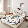 thumbnail image 4 of Homewish Kids Teens Flying Butterflies Twin Sheet Sets 3pcs,Groovy Flowers Twin Fitted Sheet Microfiber,Dreamy Princess Breathable Flat Sheet,Ultra Soft Home Decor, 4 of 7