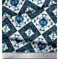 thumbnail image 2 of Soimoi White Rayon Fabric Check & Geometric Decor Fabric Printed Yard 42 Inch Wide, 2 of 5