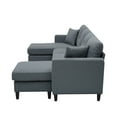 thumbnail image 5 of Gewnee Modular Sofas and Couches Sectional 4 Seater U Shaped Sofa with Storage Ottoman (Gray), 5 of 10