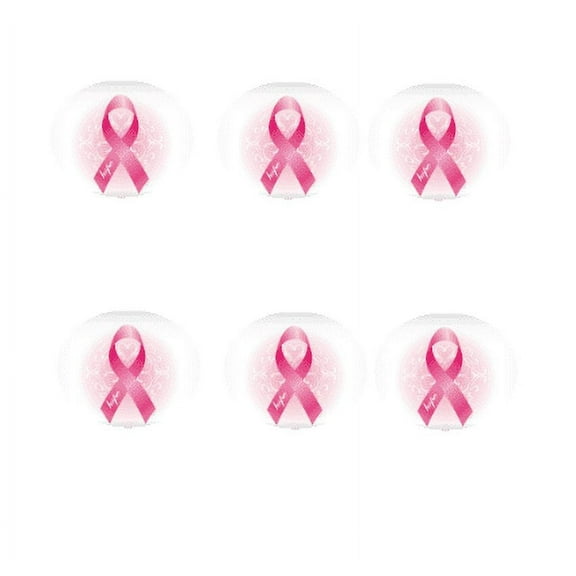 Hope Pink Ribbon 12 - 2 inch Cupcake Edible Frosting Photos