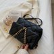 thumbnail image 1 of Bolsa de mano de cadena gruesa de PU a la moda para mujer, de mensajero informal con entramado de diamantes Tmvgtek Para Estrenar, 1 of 9