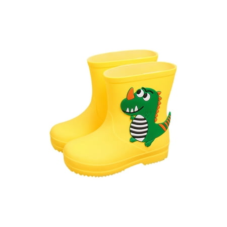 

SIMANLAN Boys Girls Waterproof Booties Removable Lining Rain Boot Wide Calf Garden Shoes Children Drawstring Rainboot Kids Slip Resistant Mid-Calf Boots Yellow 11C