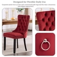 thumbnail image 5 of Velvet Tufted Dining Chairs Set of 2, Upholstered Accent Chairs with Solid Wood Frame for Kitchen & Dining Room, 5 of 11