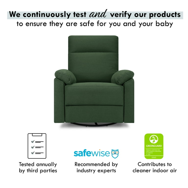 DaVinci Suzy Polyester 270° Swivel Glider Recliner, Pine Green