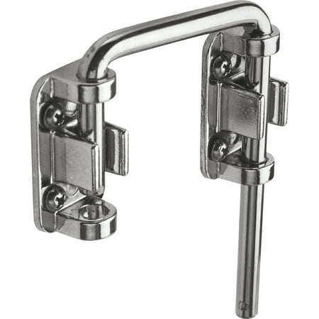 Sliding Door Loop Lock, 2-1/8 in., Hardened Steel Bar w/Diecast Base, Chrome Plated