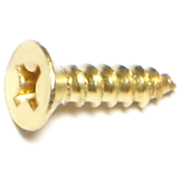 6 x 1/2" Brass Phillips Flat Head Wood Screws