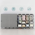thumbnail image 3 of Portable Closet Wardrobe, 64in Wardrobe Closet for Clothes Hanging with 8 Storage Shelves & 4 Hanging Rods, 20mm Steel Non-Woven Fabric Clothes Closet, Clothes Storage Organizer(Gray), 3 of 3