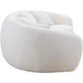 thumbnail image 7 of WILLIAMSPACE 101.4" Curved Sofa Cloud Couch, 5 Seat Comfy Teddy Fleece Boucle Fabric Deep Seat Leisure Sofa, Modern Half Moon Upholstered Couch with 4 Throw Pillows for Living Room, Beige, 7 of 7