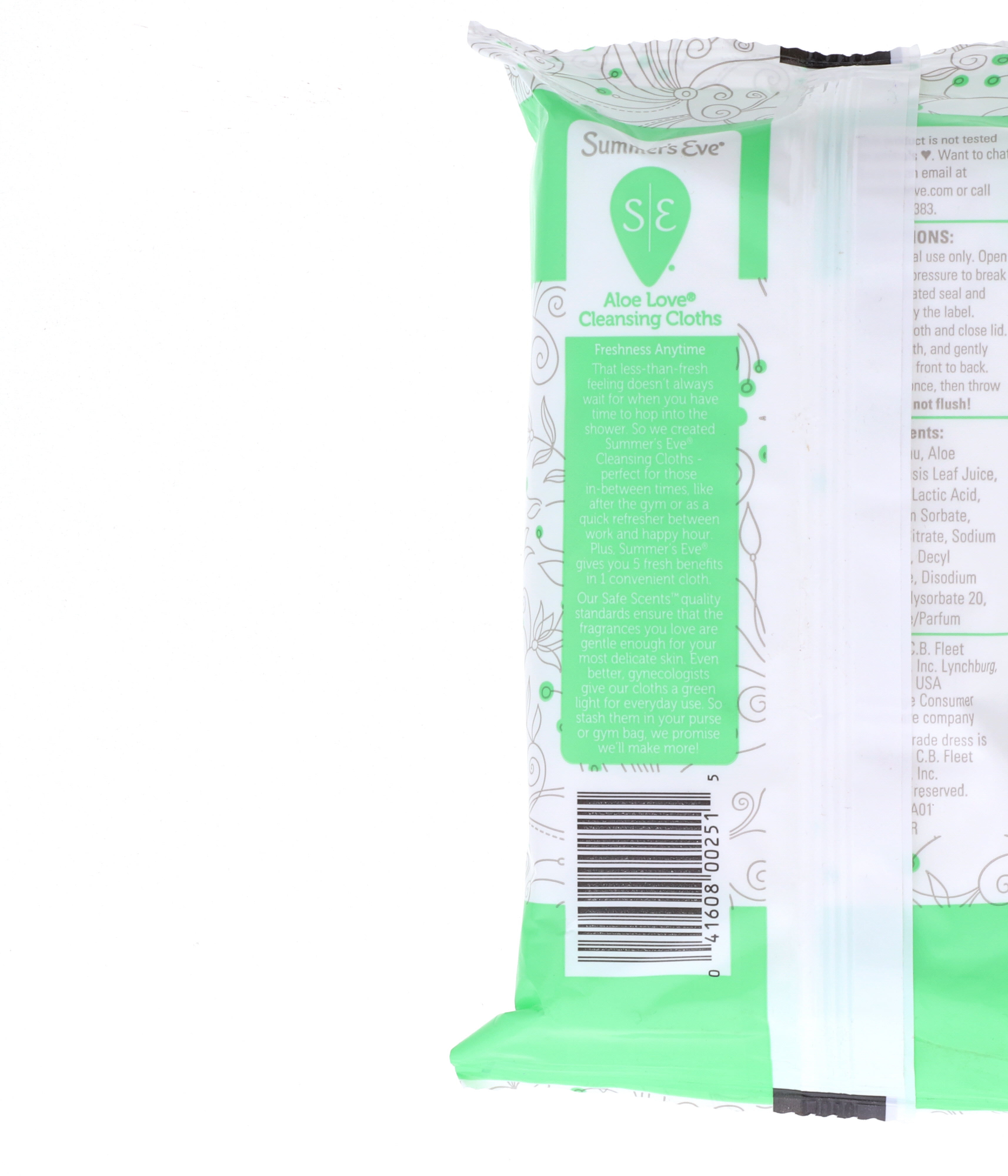 Summer's Eve Aloe Love Cleansing Cloths for Sensitive Skin, 32 Count 6 Pack