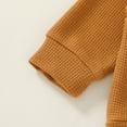 thumbnail image 6 of Infant Baby Boy Fall Clothes Outfits Toddler Waffle Solid Long Sleeve Top Pants Winter Set,6-12M, 6 of 7