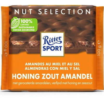Ritter Sport Chocolate Bar Milk Honey Salted Almond 3.5 oz (Pack of 11)