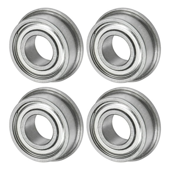 Uxcell 4-Pack MF115ZZ Flanged Ball Bearing, 5x11x4mm Metal Sealed Chrome Steel for Wheelbarrow