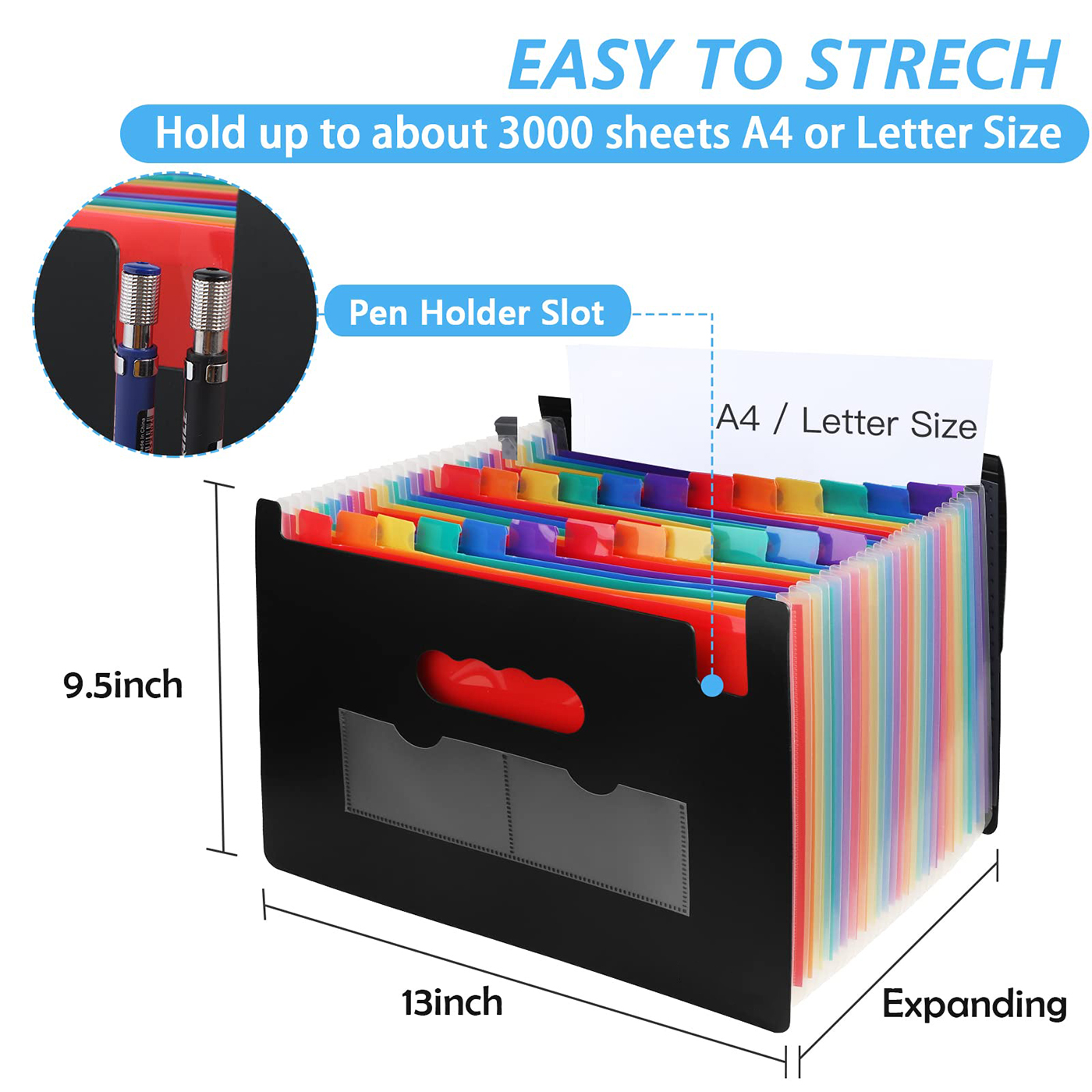 Annvchi Accordion File Organizer with 24 Pockets and Lid photo 4