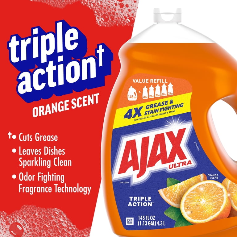 Ajax Ultra Liquid Dish Soap, Orange Scent, 145 fl oz photo 2