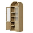 thumbnail image 4 of Modern Arched Door Bookcase, 5 Tier Farmhouse Bookshelf with Storage, Tall Wooden Display Cabinet for Living Room, Kitchen, or Office, 4 of 8