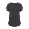 thumbnail image 4 of Mujeres Casual cuello redondo manga corta Puff Color sólido pulóver blusa camiseta Tops ajuste holgado OAVQHLG3B Store  lin121212, 4 of 4
