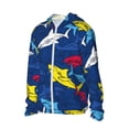 thumbnail image 2 of Balery Cartoon Shark Men's Women's UPF 50+ Sun Protection Lightweight Hoodie Performance Long Sleeve Shirt for Fishing Running-Medium, 2 of 9