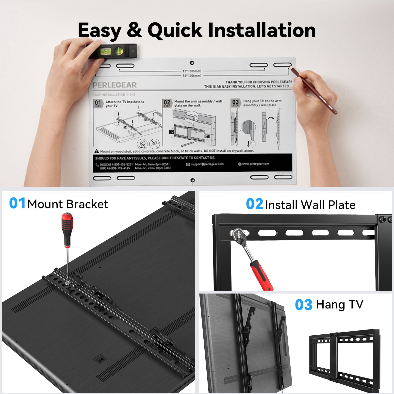 MountFTV Large Tilting TV Wall Mount for 37-95 inch TVs, 1.2"Low Profile TV Mount up to 132lbs,Max 600x400mm, Fit 24" Wood Stud