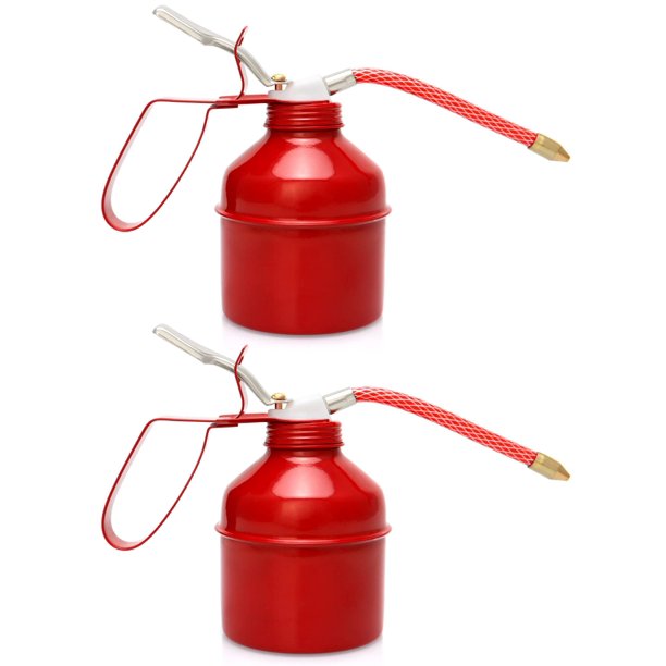 Aceitera Manual QWORK de Acero Roja 400 ml Paquete de 2