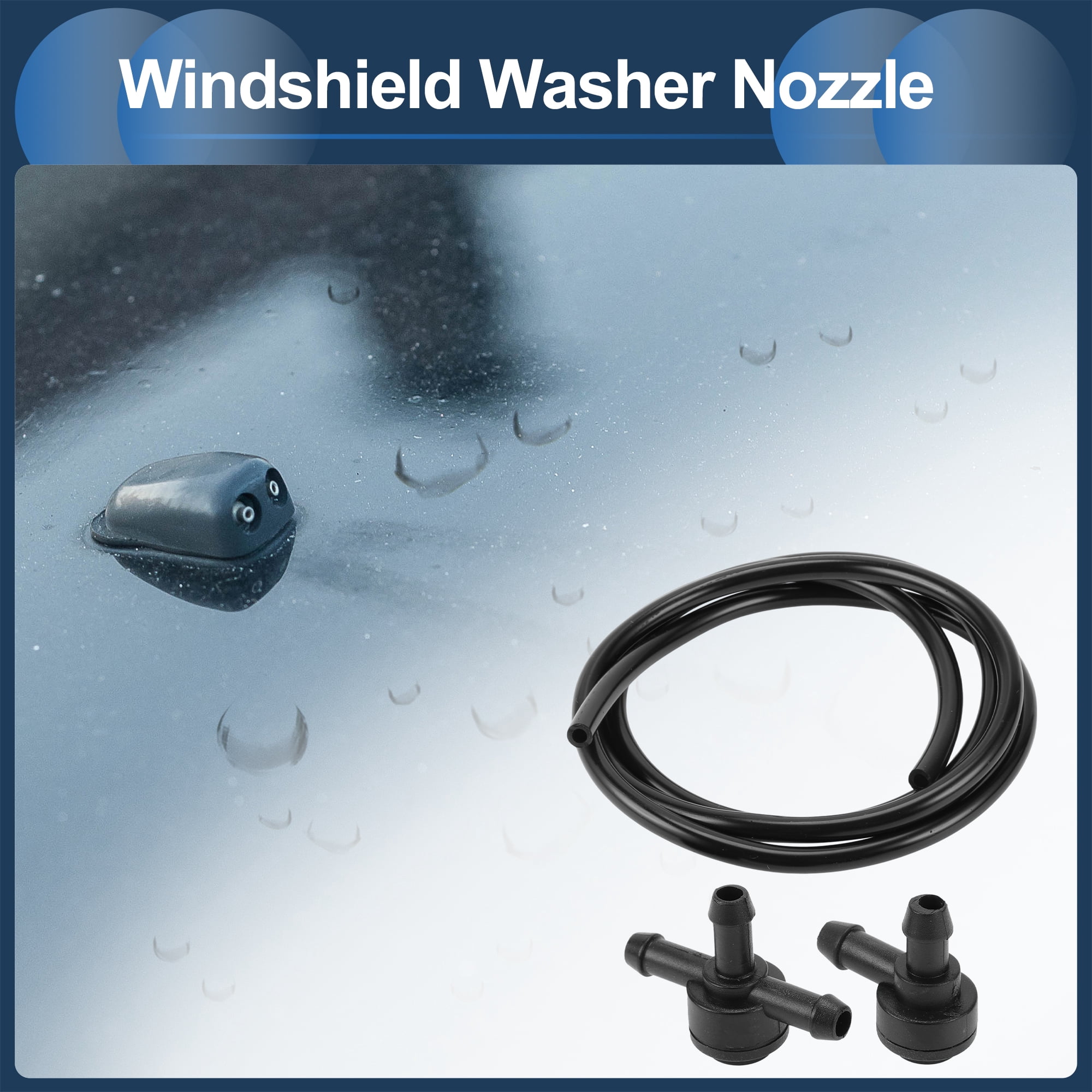 Unique Bargains Washer Nozzle with 1.2 Meter Fluid Hose for Volvo C30 Black