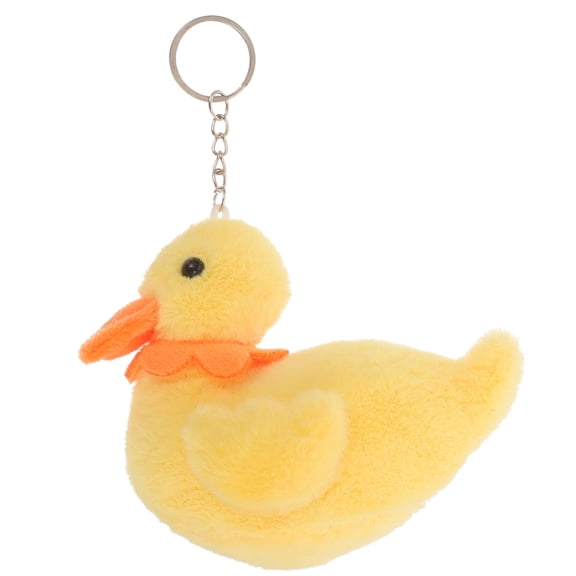 HONMEET Kawaii Keyrings Duck Keychain Plush Yellow 1Pack