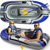 HDJ 2 Person 74 inch Inflatable Boat with 2 Oars and Pump