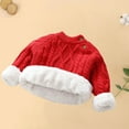 thumbnail image 3 of Scyoekwg Baby Sweaters for Girl Newborn Infants Toddler Baby Boys Sweaters Long Sleeve Round Neck Winter Fleece Thickened Warm Sweaters Pullover (Red,6 Months), 3 of 5