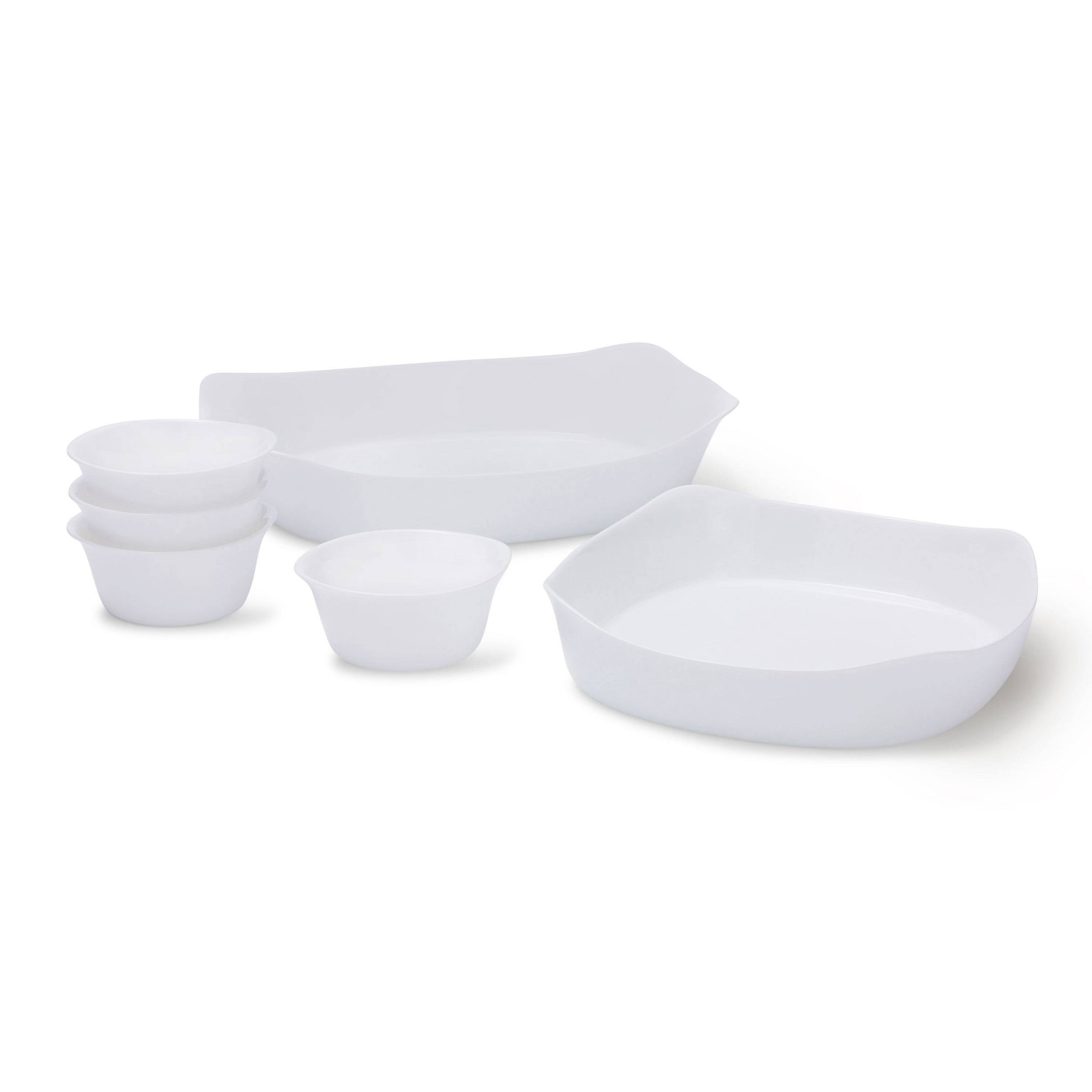 DuraLite Glass Bakeware, 6pc Set, Baking Dishes, Casserole Dishes, and Ramekins, Assorted Sizes