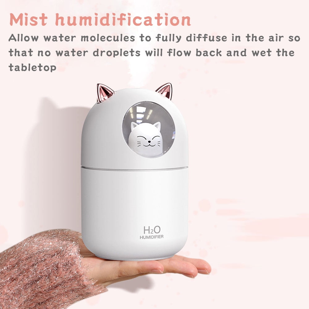 EIMELI Mini Humidifiers for Home, For Baby Ultrasonic Cold Mist Humidifiers For Small Rooms The Portable Humidification Unit Is Perfect For Office High And Low Fog,White