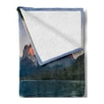 thumbnail image 2 of Landscape Soft Flannel Fleece Throw Blanket, Lake Water Reflection Foothill Picturesque Outdoors Torres del Paine Chile, Cozy Plush for Indoor and Outdoor Use, 50" x 70", Multicolor, by Ambesonne, 2 of 5