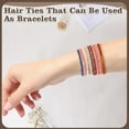 thumbnail image 3 of 48 Pcs Boho Hair Ties, Cute Rubber Bands No Hair Damage, Elastic Hair Tie Bracelets for Thick, Thin, Braiding Hair, Ponytail, for Women Girls Hair Accessories, 3 of 7
