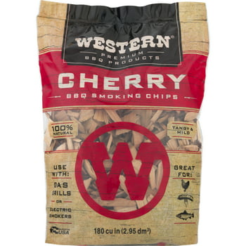 Western Premium BBQ Products Cherry BBQ Smoking Chips, 180 Cu in