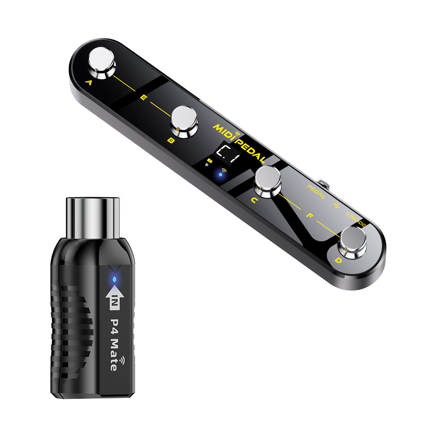 Programmable MIDI Pedal Wireless Receiver Connectivity ABS Design Foot Controller Suitable for Live Performances