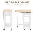 Rolling Kitchen Trolley Cart Island Drop Leaf Table Mecor with 2 Stools
