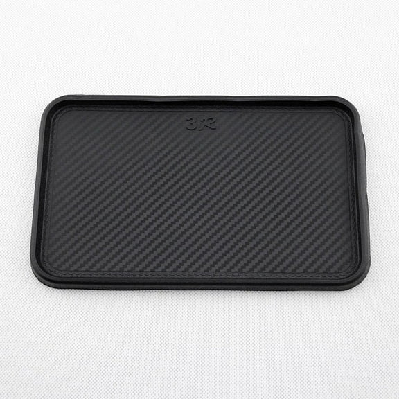 Black Car Front Dashboard Silicone Non-Slip Storage Catcher Pad Mat 200x128mm