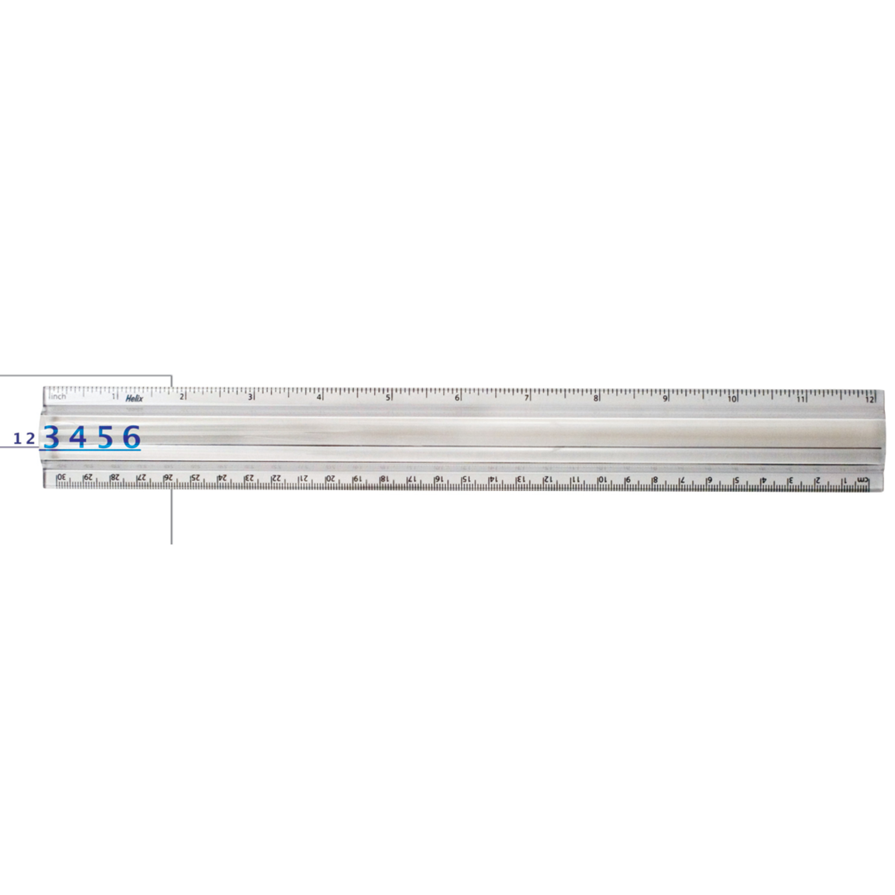 Helix Clear 2X Magnifier Ruler, 12"