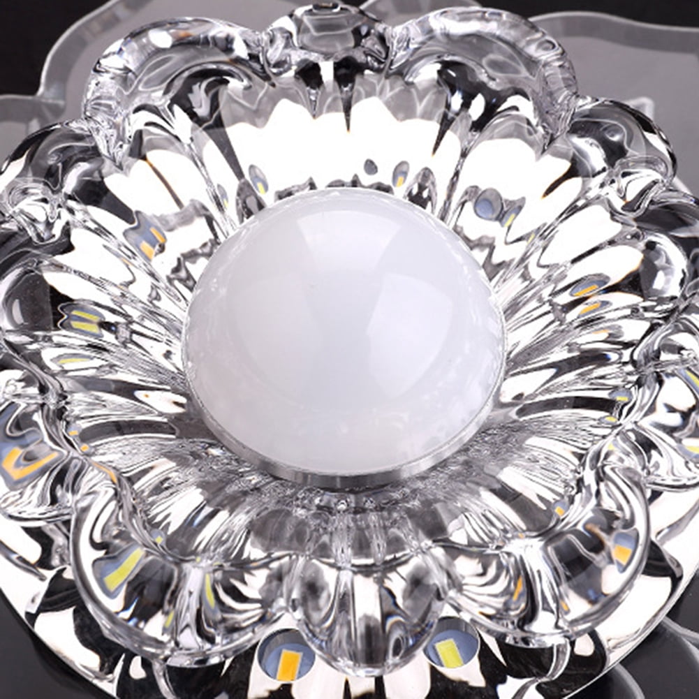 BLEEUS Modern Led Crystal Ceiling Lights Surface Mounted Porch Aisle Lamp Lighting Supplies （White）