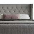 thumbnail image 5 of Home Design Homer Full Button-Tufted Wingback Upholstered Panel Bed Frame with Nailhead Trim design for Adult, Gray, Easy Assembly, 5 of 7