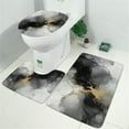 thumbnail image 2 of Gray Black Gold Marble Pattern Bathroom Rugs Sets 3 Piece,Toilet Cover Set,Absorbent Non Slip Bathroom Mats Sets with U-Shaped Contour Rug Toilet Rug Set, 2 of 5