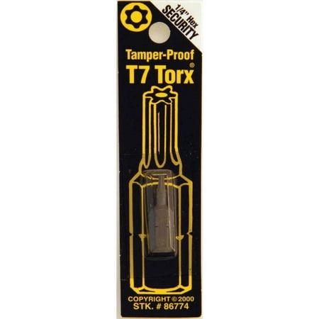 

5 PK-Best Way Tools T7 Tamperproof Torx Security 1 In. 1/4 In. Hex Screwdriver Bit