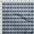 thumbnail image 3 of oneOone Cotton Poplin Grayish Blue Fabric Argyle Check Dress Material Fabric Print Fabric By The Yard 42 Inches Wide, 3 of 4